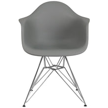 Load image into Gallery viewer, Moss Gray Plastic Chair with Chrome Base