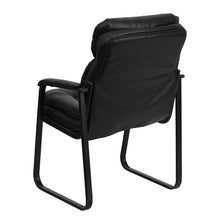 Load image into Gallery viewer, Black Executive Side Reception Chair with Lumbar Support and Sled Base