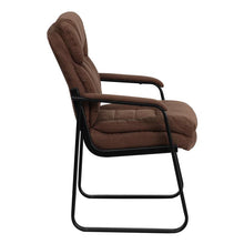 Load image into Gallery viewer, Brown Microfiber Executive Side Reception Chair