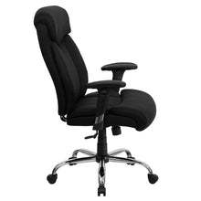Load image into Gallery viewer, 400 lb. Rated Black Fabric Executive Office Chair with Full Headrest and Arms