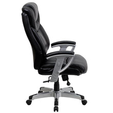 Load image into Gallery viewer, 400 lb. Rated Black Executive Office Chair with Silver Adjustable Arms