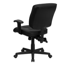 Load image into Gallery viewer, Mid-Back Black Multifunction Swivel Task Office Chair with Adjustable Arms