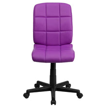 Load image into Gallery viewer, Mid-Back Purple Quilted Vinyl Swivel Task Office Chair