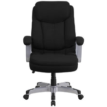 Load image into Gallery viewer, Big & Tall 500 lb. Rated Black Fabric Executive Swivel Office Chair with Arms