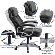 Load image into Gallery viewer, Big & Tall 500 lb. Rated Black Executive Swivel Ergonomic Office Chair with Arms