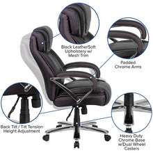 Load image into Gallery viewer, 500 lb. Rated Black Executive Swivel Office Chair with Extra Wide Seat