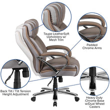 Load image into Gallery viewer, 500 lb. Rated Taupe Executive Swivel Office Chair with Extra Wide Seat