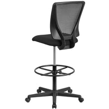 Load image into Gallery viewer, Mid-Back Mesh Drafting Chair with Black Fabric Seat and Adjustable Foot Ring