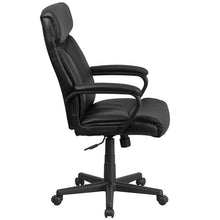 Load image into Gallery viewer, High Back Black Executive Swivel Office Chair with Slight Mesh Accent and Arms