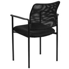 Load image into Gallery viewer, Comfort Black Mesh Stackable Steel Side Chair with Arms