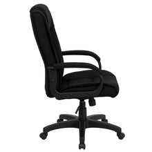 Load image into Gallery viewer, High Back Black Fabric Executive Swivel Office Chair with Arms