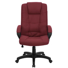 Load image into Gallery viewer, High Back Burgundy Fabric Executive Swivel Office Chair with Arms