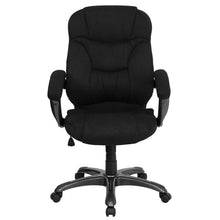 Load image into Gallery viewer, High Back Black Microfiber Contemporary Executive Swivel Office Chair with Arms