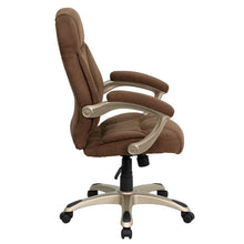Load image into Gallery viewer, High Back Brown Microfiber Contemporary Executive Swivel Office Chair with Arms