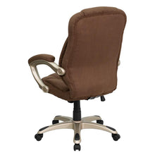 Load image into Gallery viewer, High Back Brown Microfiber Contemporary Executive Swivel Office Chair with Arms