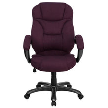 Load image into Gallery viewer, High Back Grape Microfiber Contemporary Executive Swivel Office Chair with Arms