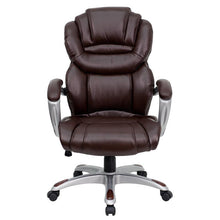 Load image into Gallery viewer, High Back Brown LeatherSoft Executive Swivel Ergonomic Office Chair with Arms