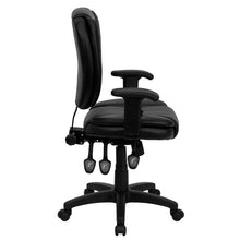 Load image into Gallery viewer, Mid-Back Black Multifunction Swivel Task Office Chair and Arms