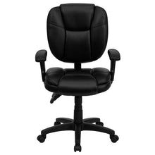 Load image into Gallery viewer, Mid-Back Black Multifunction Swivel Task Office Chair and Arms