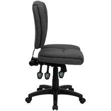 Load image into Gallery viewer, Mid-Back Gray Fabric Multifunction Swivel Task Office Chair