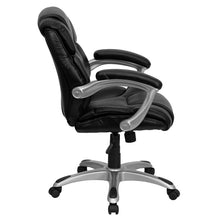 Load image into Gallery viewer, Mid-Back Black Layered Upholstered Executive Swivel Office Chair