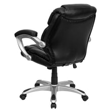 Load image into Gallery viewer, Mid-Back Black Layered Upholstered Executive Swivel Office Chair