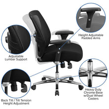 Load image into Gallery viewer, 500 lb. Rated Black Mesh Executive Office Chair with Ratchet Back