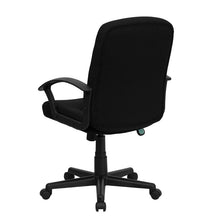 Load image into Gallery viewer, Mid-Back Black Fabric Executive Swivel Office Chair with Nylon Arms