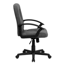 Load image into Gallery viewer, Mid-Back Gray Fabric Executive Swivel Office Chair with Nylon Arms