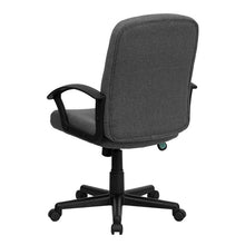 Load image into Gallery viewer, Mid-Back Gray Fabric Executive Swivel Office Chair with Nylon Arms