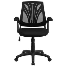 Load image into Gallery viewer, Mid-Back Designer Black Mesh Swivel Task Office Chair with Open Arms