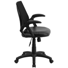 Load image into Gallery viewer, Mid-Back Designer Black Mesh Swivel Task Office Chair with Seat and Open Arms
