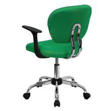 Load image into Gallery viewer, Mid-Back Bright Green Mesh Padded Swivel Task Office Chair with Chrome Base and Arms