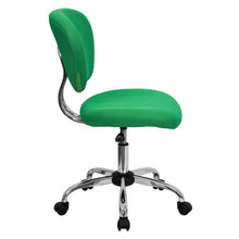Load image into Gallery viewer, Mid-Back Bright Green Mesh Padded Swivel Task Office Chair with Chrome Base