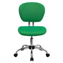 Load image into Gallery viewer, Mid-Back Bright Green Mesh Padded Swivel Task Office Chair with Chrome Base