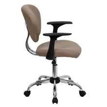 Load image into Gallery viewer, Mid-Back Coffee Brown Mesh Padded Swivel Task Office Chair