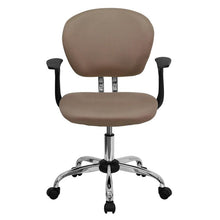 Load image into Gallery viewer, Mid-Back Coffee Brown Mesh Padded Swivel Task Office Chair