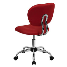Load image into Gallery viewer, Mid-Back Red Mesh Padded Swivel Task Office Chair with Chrome Base