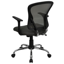 Load image into Gallery viewer, Mid-Back Dark Gray Mesh Swivel Task Office Chair with Chrome Base and Arms