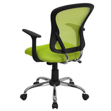 Load image into Gallery viewer, Mid-Back Green Mesh Swivel Task Office Chair with Chrome Base and Arms
