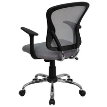 Load image into Gallery viewer, Mid-Back Gray Mesh Swivel Task Office Chair with Chrome Base and Arms