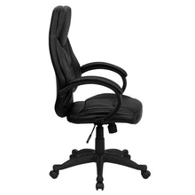 Load image into Gallery viewer, High Back Black Executive Swivel Office Chair with Curved Back and Loop Arms