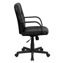 Load image into Gallery viewer, Mid-Back Black Glove Vinyl Executive Swivel Office Chair with Arms