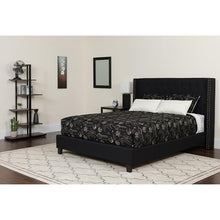 Load image into Gallery viewer, Full Size Platform Bed in Black Fabric with Pocket Spring Mattress