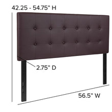 Load image into Gallery viewer, Tufted Upholstered Full Size Headboard in Brown Vinyl