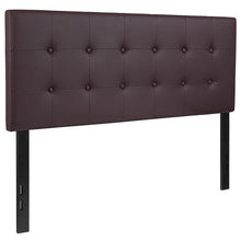 Load image into Gallery viewer, Tufted Upholstered Full Size Headboard in Brown Vinyl
