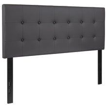 Load image into Gallery viewer, Tufted Upholstered Full Size Headboard in Gray Vinyl