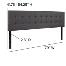 Load image into Gallery viewer, Tufted Upholstered King Size Headboard in Gray Vinyl