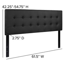 Load image into Gallery viewer, Tufted Upholstered Queen Size Headboard in Black Vinyl