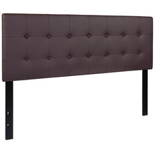 Load image into Gallery viewer, Tufted Upholstered Queen Size Headboard in Brown Vinyl